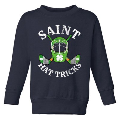 St Patricks Day Saint Hat Tricks Hockey Shamrock Kids Boys Toddler Sweatshirt