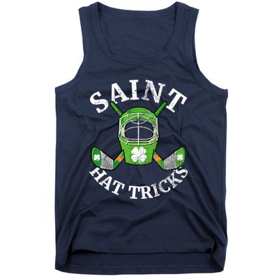 St Patricks Day Saint Hat Tricks Hockey Shamrock Kids Boys Tank Top