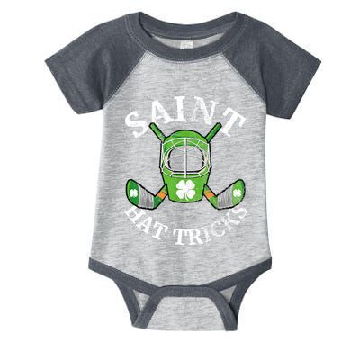 St Patricks Day Saint Hat Tricks Hockey Shamrock Kids Boys Infant Baby Jersey Bodysuit