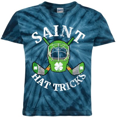 St Patricks Day Saint Hat Tricks Hockey Shamrock Kids Boys Kids Tie-Dye T-Shirt