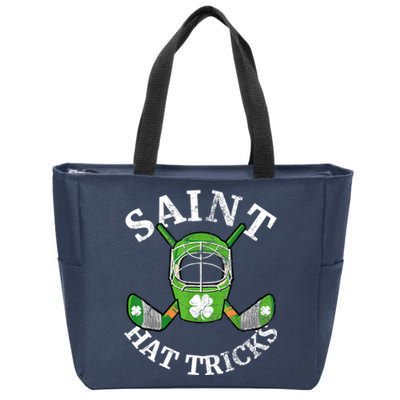 St Patricks Day Saint Hat Tricks Hockey Shamrock Kids Boys Zip Tote Bag