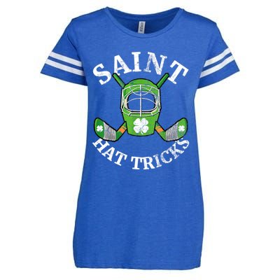 St Patricks Day Saint Hat Tricks Hockey Shamrock Kids Boys Enza Ladies Jersey Football T-Shirt