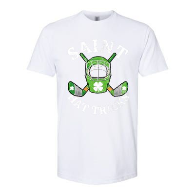 St Patricks Day Saint Hat Tricks Hockey Shamrock Kids Boys Softstyle CVC T-Shirt