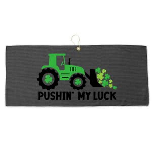 St Patrick's Day Pushing My Luck Monster Truck Large Microfiber Waffle Golf Towel