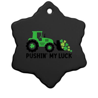 St Patrick's Day Pushing My Luck Monster Truck Ceramic Star Ornament