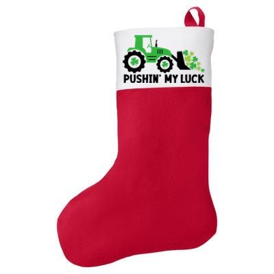 St Patrick's Day Pushing My Luck Monster Truck Felt Holiday Christmas Stocking