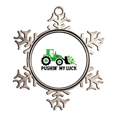 St Patrick's Day Pushing My Luck Monster Truck Metallic Star Ornament