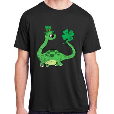 St Patricks Day Brontosaurus Shamrock Adult ChromaSoft Performance T-Shirt