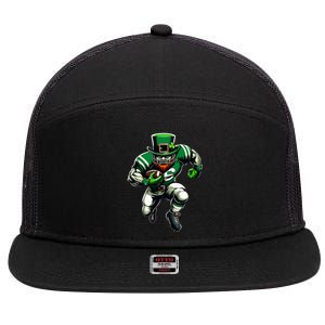 St Patrick's Day Leprechaun Football Player Irish 7 Panel Mesh Trucker Snapback Hat