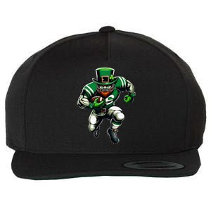 St Patrick's Day Leprechaun Football Player Irish Wool Snapback Cap