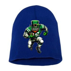 St Patrick's Day Leprechaun Football Player Irish Short Acrylic Beanie