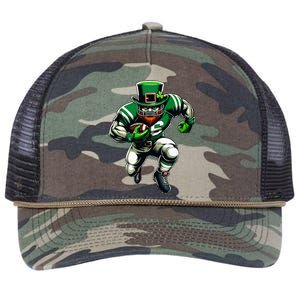 St Patrick's Day Leprechaun Football Player Irish Retro Rope Trucker Hat Cap