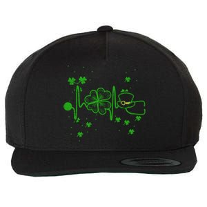 St Patrick`s Day Irish Heartbeat Lucky Cloverleaf Nurse Gift Wool Snapback Cap