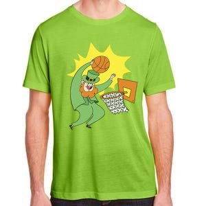 St Patricks Day Basketball Dunk Leprechaun Sports Great Gift Adult ChromaSoft Performance T-Shirt