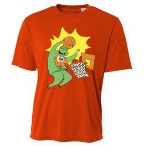 St Patricks Day Basketball Dunk Leprechaun Sports Great Gift Cooling Performance Crew T-Shirt