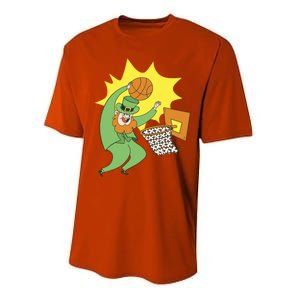 St Patricks Day Basketball Dunk Leprechaun Sports Great Gift Performance Sprint T-Shirt