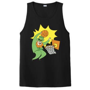 St Patricks Day Basketball Dunk Leprechaun Sports Great Gift PosiCharge Competitor Tank