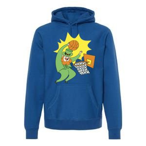 St Patricks Day Basketball Dunk Leprechaun Sports Great Gift Premium Hoodie