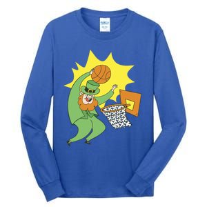 St Patricks Day Basketball Dunk Leprechaun Sports Great Gift Tall Long Sleeve T-Shirt