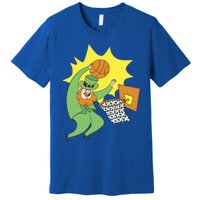 St Patricks Day Basketball Dunk Leprechaun Sports Great Gift Premium T-Shirt