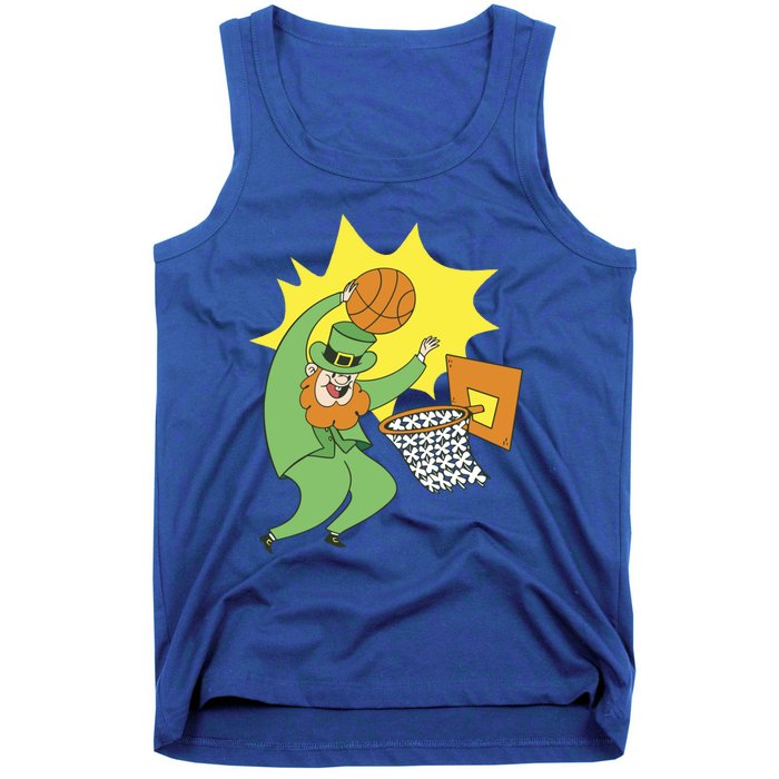 St Patricks Day Basketball Dunk Leprechaun Sports Great Gift Tank Top