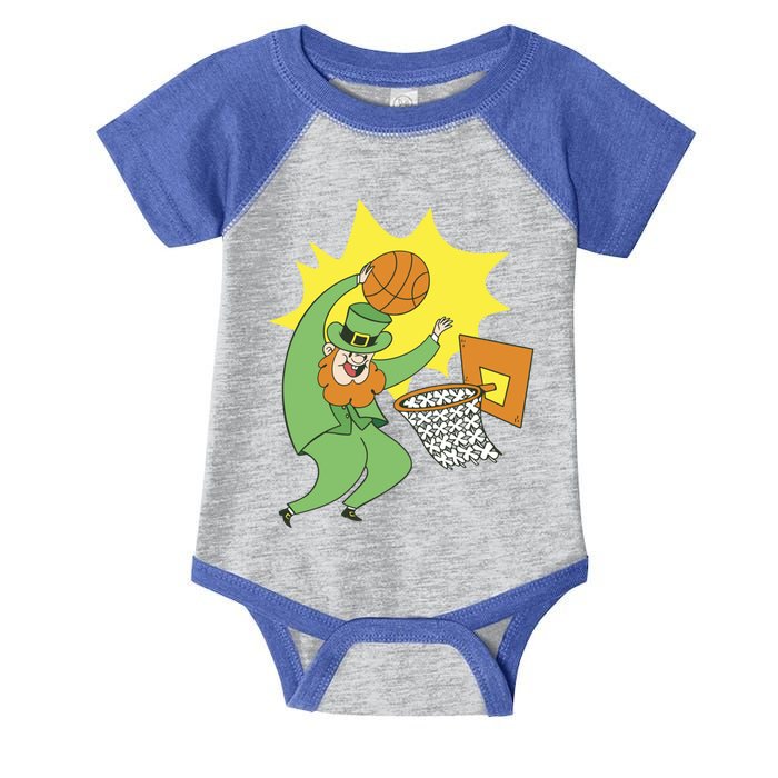 St Patricks Day Basketball Dunk Leprechaun Sports Great Gift Infant Baby Jersey Bodysuit