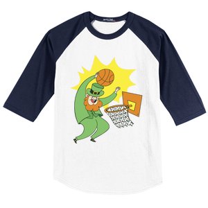 St Patricks Day Basketball Dunk Leprechaun Sports Great Gift Baseball Sleeve Shirt