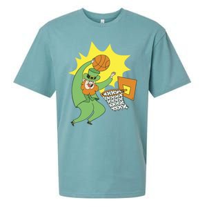 St Patricks Day Basketball Dunk Leprechaun Sports Great Gift Sueded Cloud Jersey T-Shirt