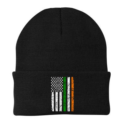 St Patrick's Day Patriotic Gift Shamrock Irish American Flag Gift Beanie