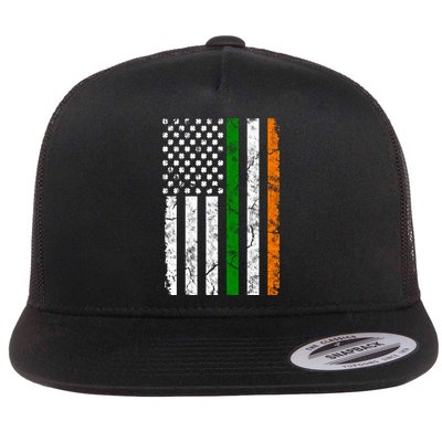 St Patrick's Day Patriotic Gift Shamrock Irish American Flag Gift Flatbill Hat