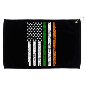 St Patrick's Day Patriotic Gift Shamrock Irish American Flag Gift Grommeted Golf Towel