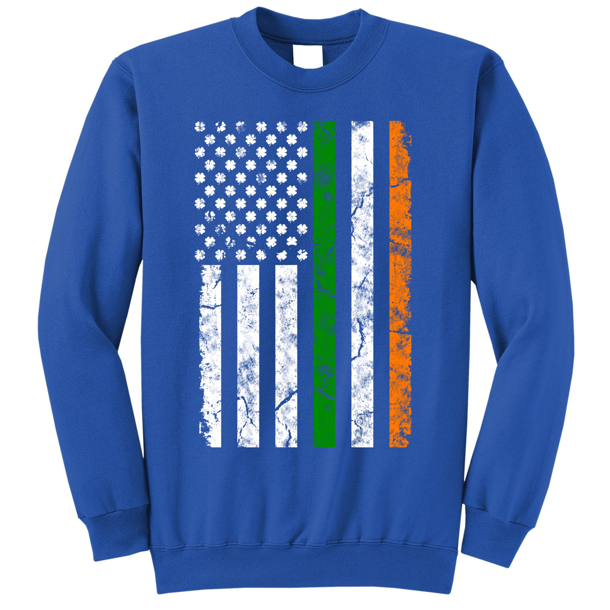 St Patrick's Day Patriotic Gift Shamrock Irish American Flag Gift Sweatshirt