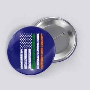 St Patrick's Day Patriotic Gift Shamrock Irish American Flag Gift Button