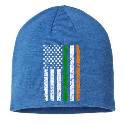 St Patrick's Day Patriotic Gift Shamrock Irish American Flag Gift Sustainable Beanie