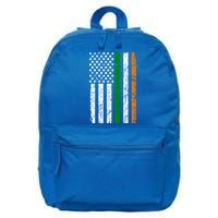 St Patrick's Day Patriotic Gift Shamrock Irish American Flag Gift 16 in Basic Backpack