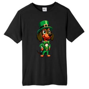 St. Patricks Day Cute Dachshund Dog Leprechaun Weiner Dog Lover Gift Tall Fusion ChromaSoft Performance T-Shirt