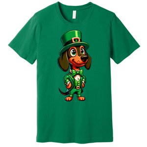 St. Patricks Day Cute Dachshund Dog Leprechaun Weiner Dog Lover Gift Premium T-Shirt