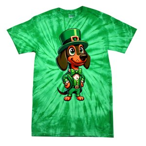 St. Patricks Day Cute Dachshund Dog Leprechaun Weiner Dog Lover Gift Tie-Dye T-Shirt