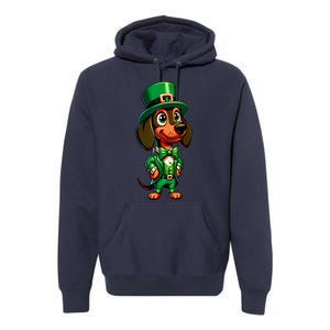 St. Patricks Day Cute Dachshund Dog Leprechaun Weiner Dog Lover Gift Premium Hoodie