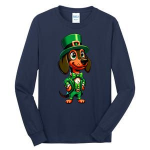 St. Patricks Day Cute Dachshund Dog Leprechaun Weiner Dog Lover Gift Tall Long Sleeve T-Shirt