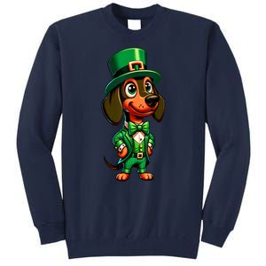 St. Patricks Day Cute Dachshund Dog Leprechaun Weiner Dog Lover Gift Tall Sweatshirt