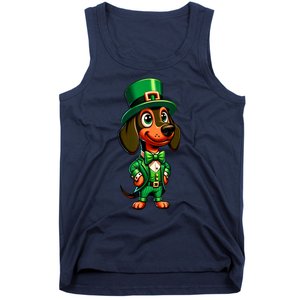 St. Patricks Day Cute Dachshund Dog Leprechaun Weiner Dog Lover Gift Tank Top