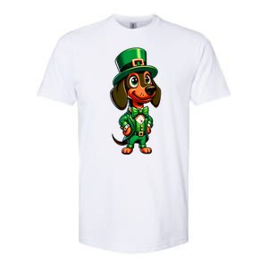 St. Patricks Day Cute Dachshund Dog Leprechaun Weiner Dog Lover Gift Softstyle CVC T-Shirt