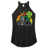 Saint Patricks Day for Monster Truck Lover  Shamrock Women’s Perfect Tri Rocker Tank