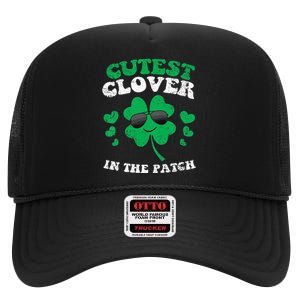 St Patricks Day Cutest Clover In The Patch High Crown Mesh Back Trucker Hat