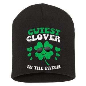 St Patricks Day Cutest Clover In The Patch Short Acrylic Beanie