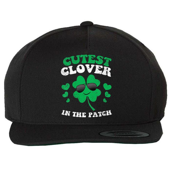 St Patricks Day Cutest Clover In The Patch Wool Snapback Cap