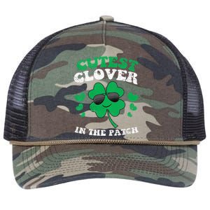 St Patricks Day Cutest Clover In The Patch Retro Rope Trucker Hat Cap