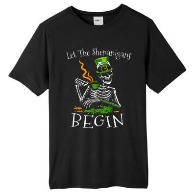 St Patricks Day Skeleton Let Shenanigans Begin Tall Fusion ChromaSoft Performance T-Shirt