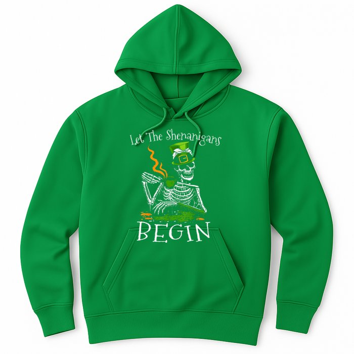 St Patricks Day Skeleton Let Shenanigans Begin Hoodie